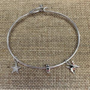 CORE™ Origami Owl 7.25” Polished Silver teardrop bangle with 3 mementos